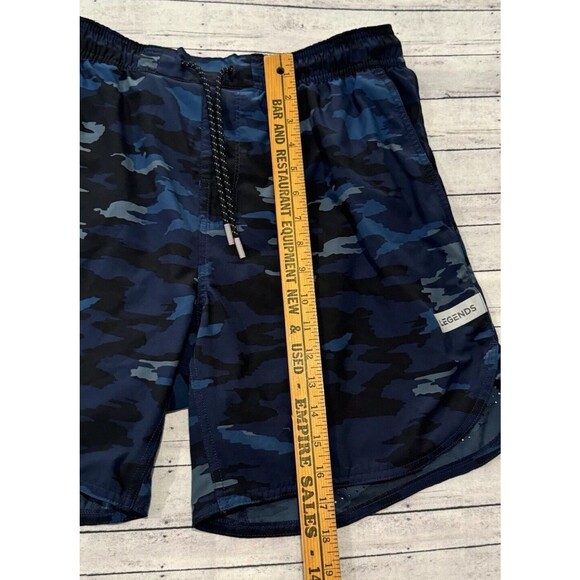 Legends Apparel Mens Active Relay Shorts Size L Blue Camo Unlined 7” Inseam Gym - Picture 8 of 16